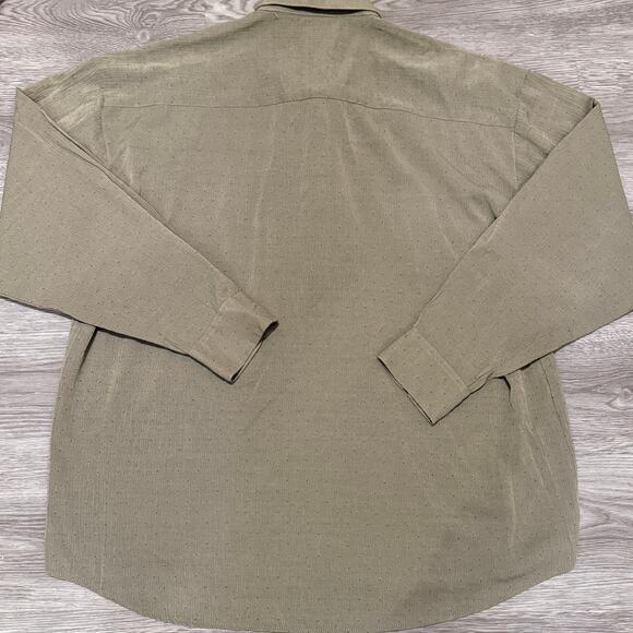 Elliott Olive Green Textured Long Sleeve Button Down Shirt Men XL Fall Casual - Picture 3 of 6